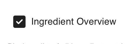 Ingredient Overview